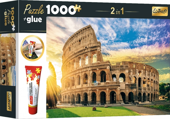 Zestaw puzzle 2w1 Amfiteatr Flawiuszów, Rzym – 1000 elementów z klejem