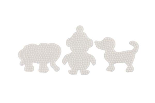 Podkładka na koraliki do prasowania Hama MIDI słoń, pingwin, piesek plastik 3 sztuki na karcie 12x18x3cm