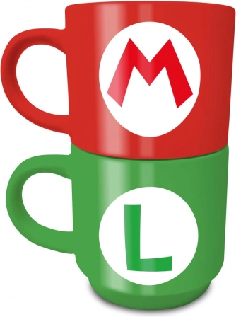 Zestaw ceramicznych kubków Super Mario Mario i Luigi