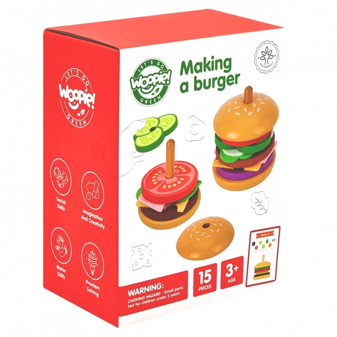 Drewniana burgerowa restauracja WOOPIE GREEN dla dzieci
