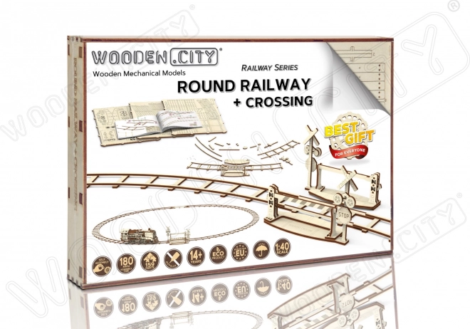 WOODEN CITY 3D puzzle okrężne tory z przejazdem (159 elementów)