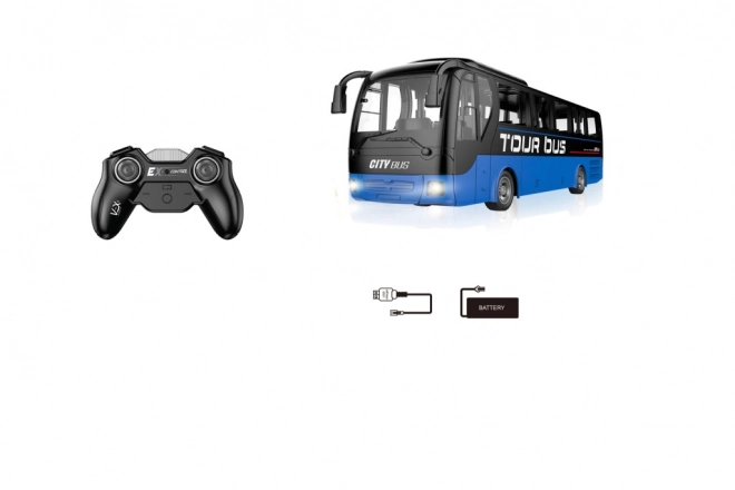 Niebieski autobus RC na zdalne sterowanie