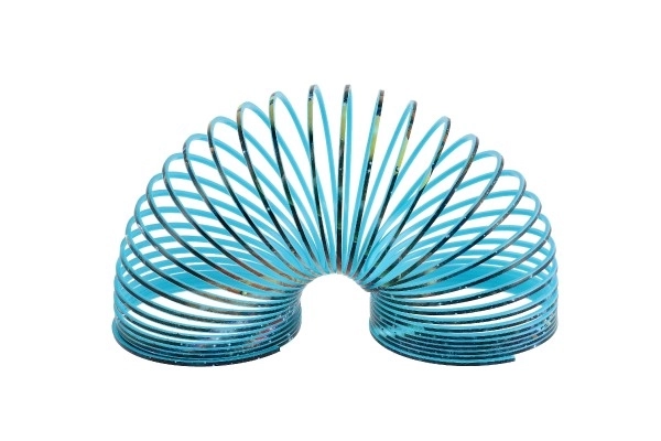 Spirala/sprężyna kosmiczna plastik średnica 6,5cm 2 kolory w pudełku 7x7x7cm