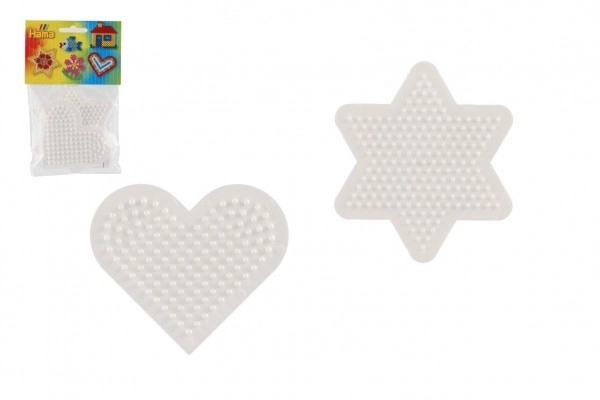 Podkładka do zaprasowywania koralików Hama MIDI - gwiazda, serce plastik 2 szt. w woreczku 9x9cm