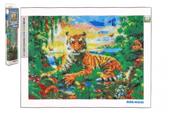 Diamentowe malowanie Król dżungli 40x30 cm