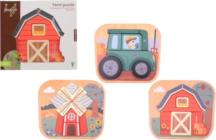 Drewniane puzzle Farma Jouéco