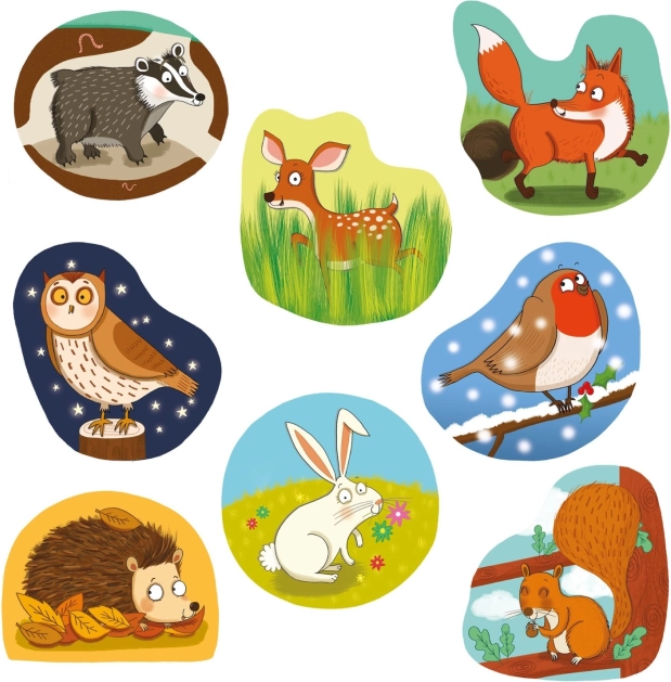 Kolorowe ilustracje leśnych zwierząt