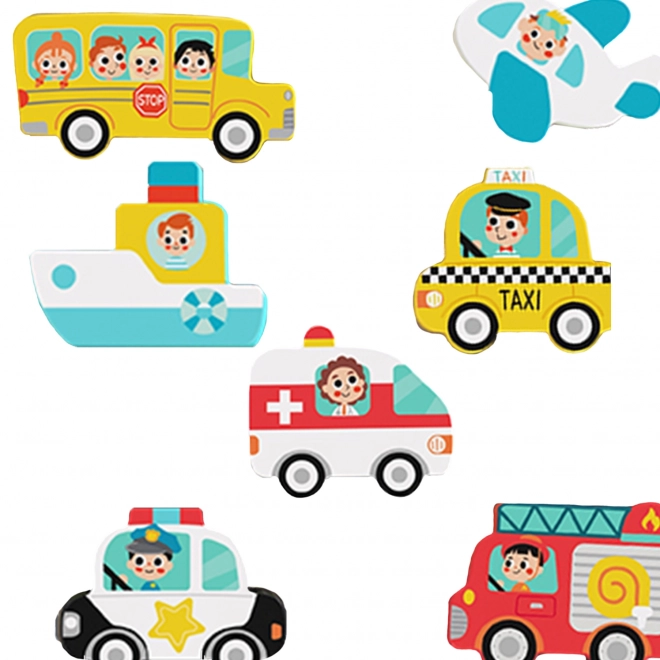 Drewniane puzzle Montessori miasto
