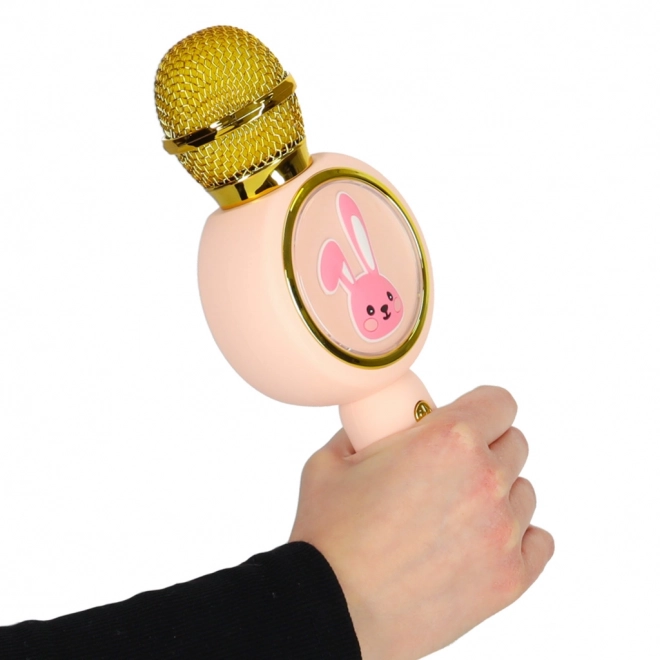 Bezprzewodowy mikrofon do karaoke bunny różowy