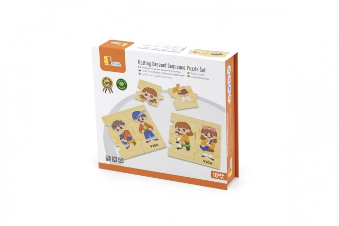 Drewniane puzzle ubieranki