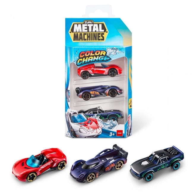 ZURU Metal Machines - Zestaw 3 samochodzików zmieniających kolor