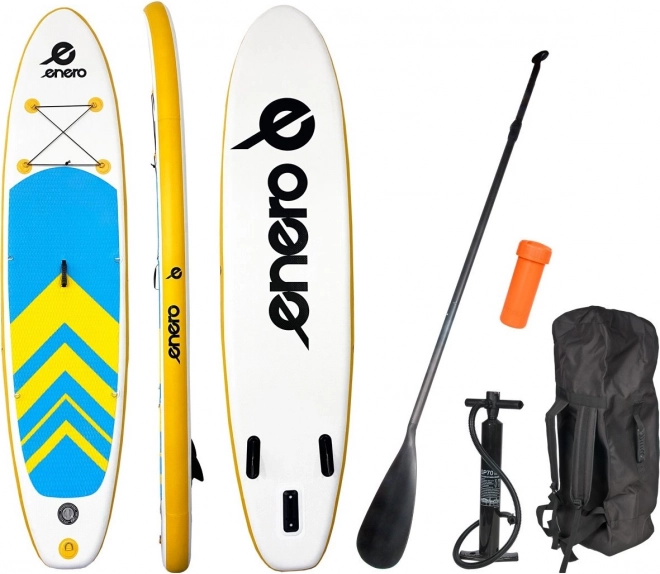 nadmuchiwany paddleboard Enero 320 × 76 × 15 cm – żółto-niebiesko-biały zestaw SUP