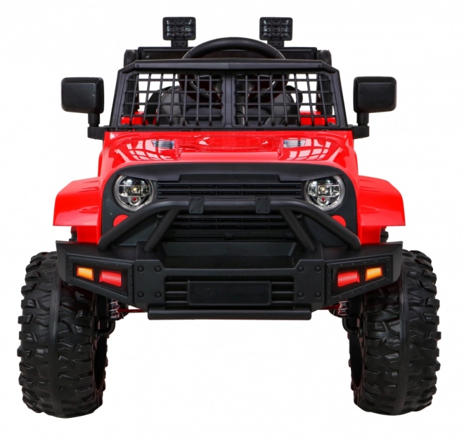 Samochód na baterie Jeep Dark Night dla dzieci + wolny start + EVA + LED audio – Czerwony