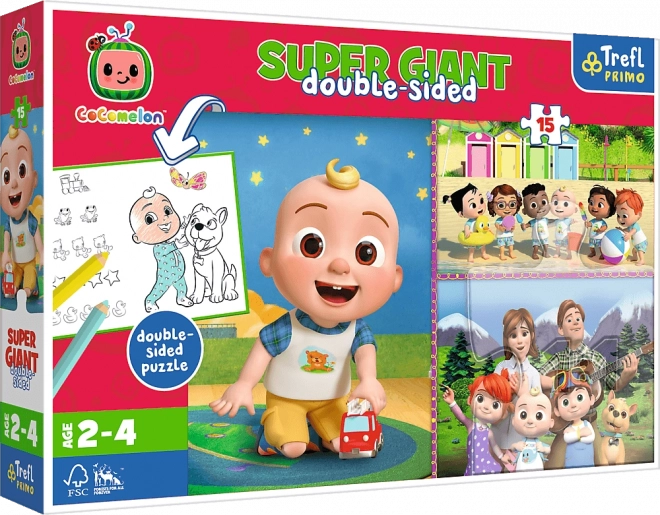 Puzzle Gigantyczne 15 elementów - Cocomelon Wesoły dzień z przyjaciółmi