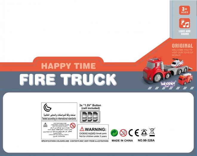 Czerwona Strażacka Furgonetka CITY TRUCK z Efektami Dźwiękowymi i Świetlnymi