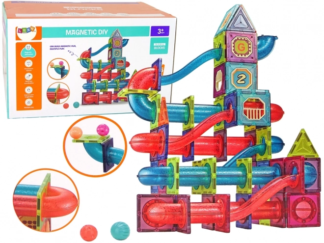 Magnetyczne bloki konstrukcyjne dla dzieci LEAW Toys 145 sztuk