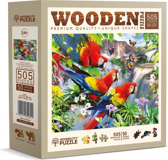 Drewniane puzzle Wyspa papug 505 elementów WOODEN CITY
