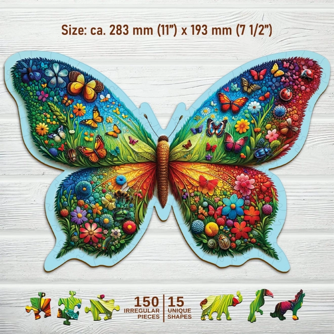 Drewniane puzzle Kolorowy Motyl 150 elementów