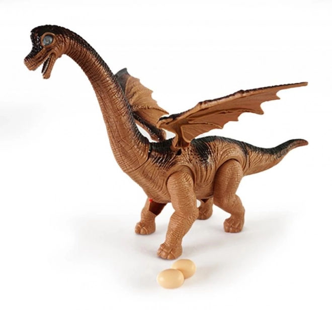 Dinozaur na baterie, składa jaja