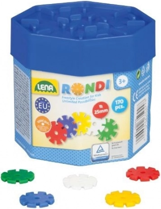 Kreatywne plastikowe koraliki Rondi 25 mm, 170 szt. w pojemniku