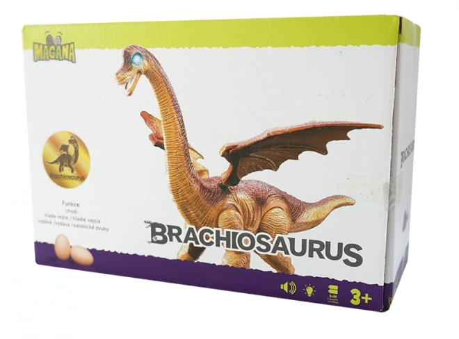 Dinozaur na baterie, składa jaja