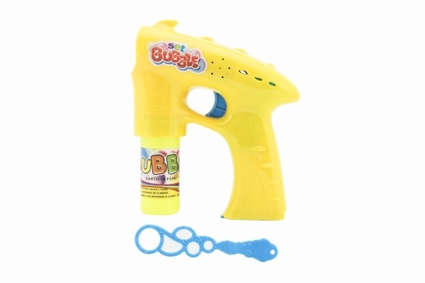 Pistolet na bańki mydlane plastikowy 13 cm + 1 wkład na baterie
