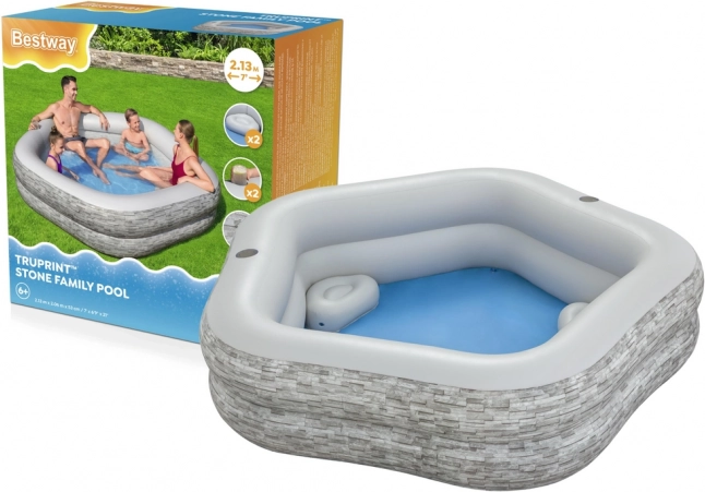 dmuchany narożny basen ogrodowy 213 × 206 × 53 cm Bestway