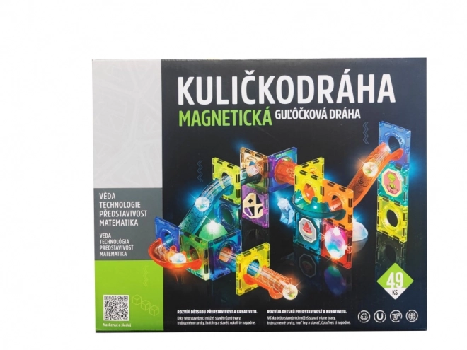 Magnetyczna tor kulkowy z światłem – 49 elementów