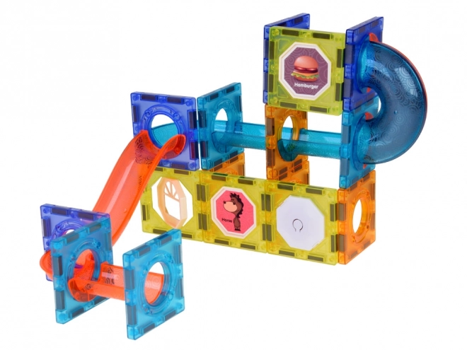 3D magnetyczne klocki dla dzieci Świecący tor kulkowy 49 elementów ZA5250