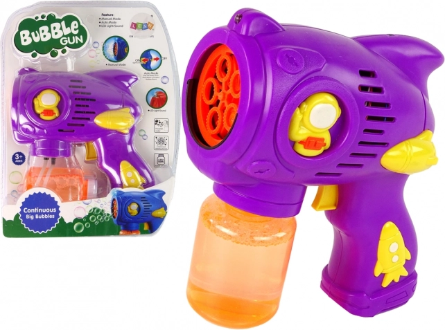 Fioletowy pistolet do baniek dla dzieci