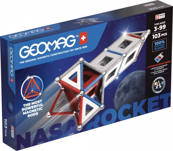 Magnetyczna konstrukcja GEOMAG NASA – rakieta, 103 elementy