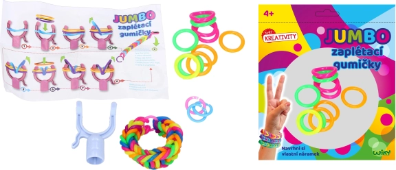 Magiczne jumbo gumki do zaplatania z akcesoriami – komplet