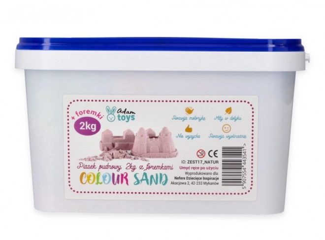 ADAM TOYS Piasek kinetyczny różowy 2 kg + foremki i łopatka