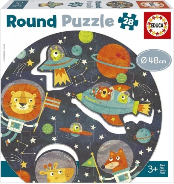 Educa okrągłe puzzle kosmos, 28 elementów