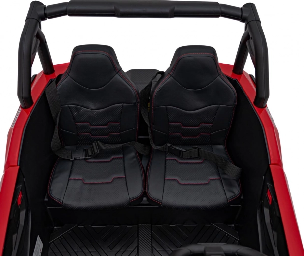 Podwójne siedzenie z ekoskóry z pasami bezpieczeństwa