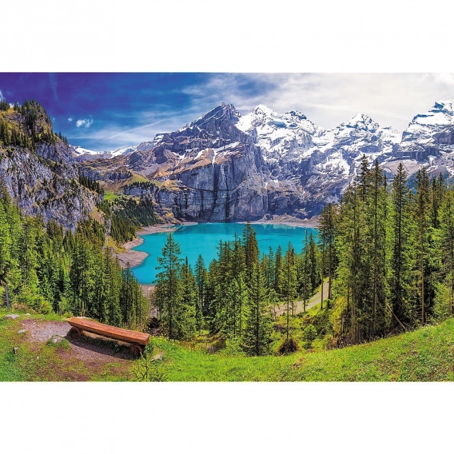 Puzzle Jezioro Oeschinen Alpy 1500 elementów