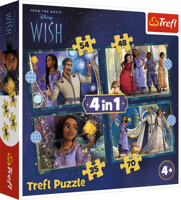 TREFL Puzzle Życzenia: Spełnione sny 4w1 (35,48,54,70 elementów)