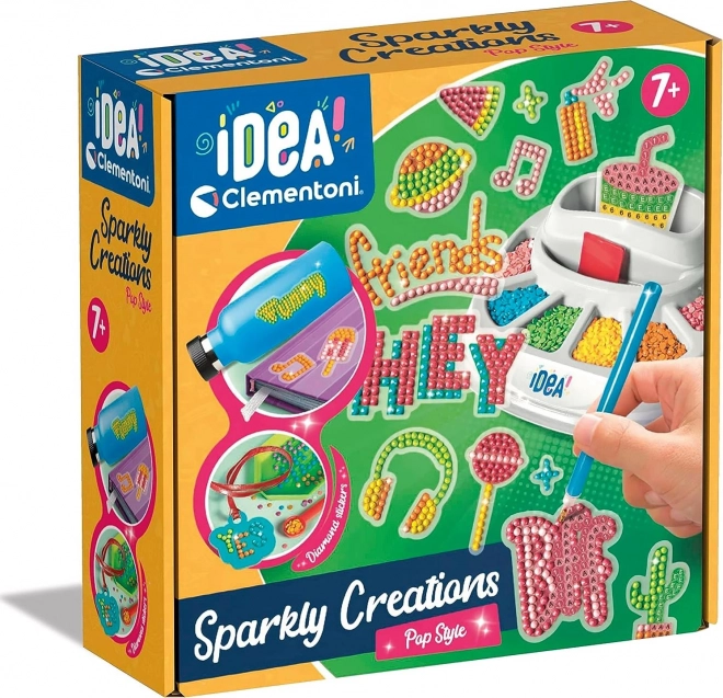 Clementoni IDEA Sparkly Creations malowanie diamentowe – Popowy