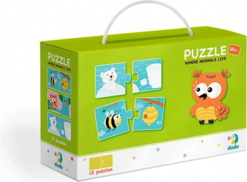 Dodo puzzle zwierzątka i ich domki