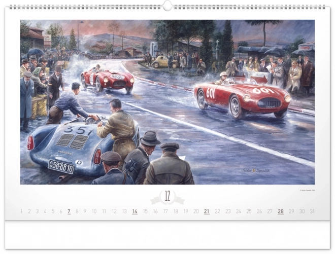 Kalendarz ścienny NOTIQUE Oldtimery – Václav Zapadlík 2025, 64 x 42 cm