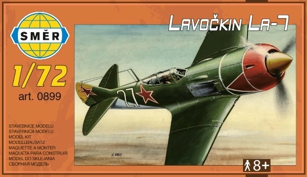 Model Ławoczkin La-7 1:72 13,6x11,9cm w pudełku 25x14,5cm