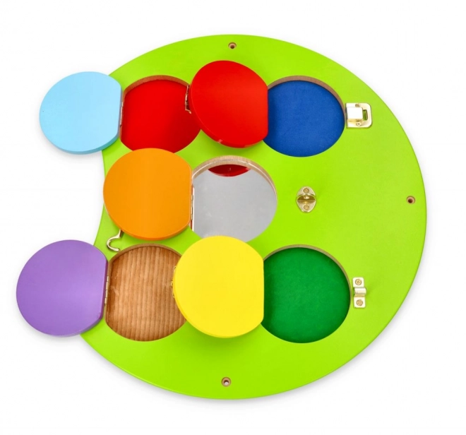 Drewniany montessori panel ścienny - gąsienica