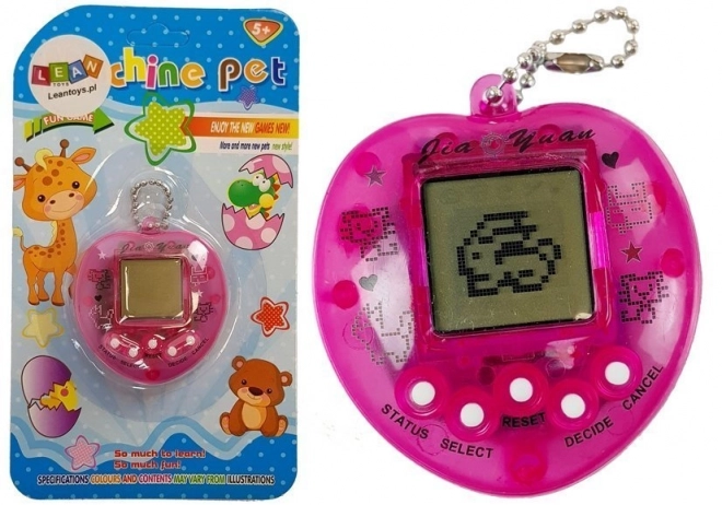 Elektroniczna gra Tamagotchi Różowa z krótkim łańcuszkiem