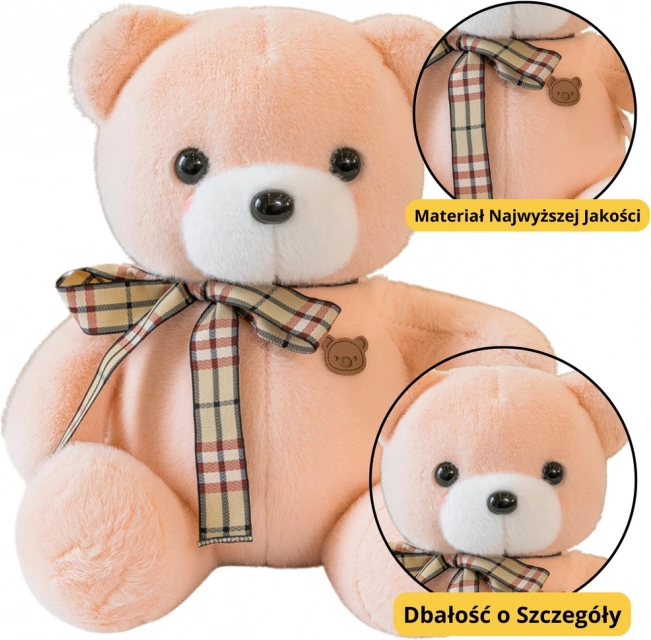 Pluszowy miś kremowy z kokardą 23 cm