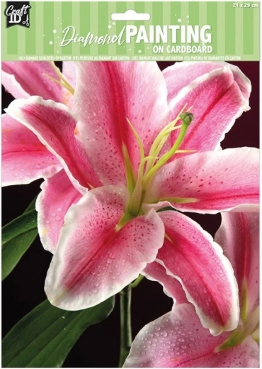 Diamentowe malowanie na kartonie – lilia 21 × 29 cm