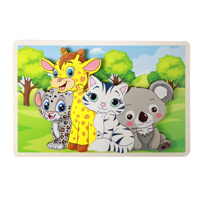 Drewniane puzzle ze zwierzątkami – 8 elementów