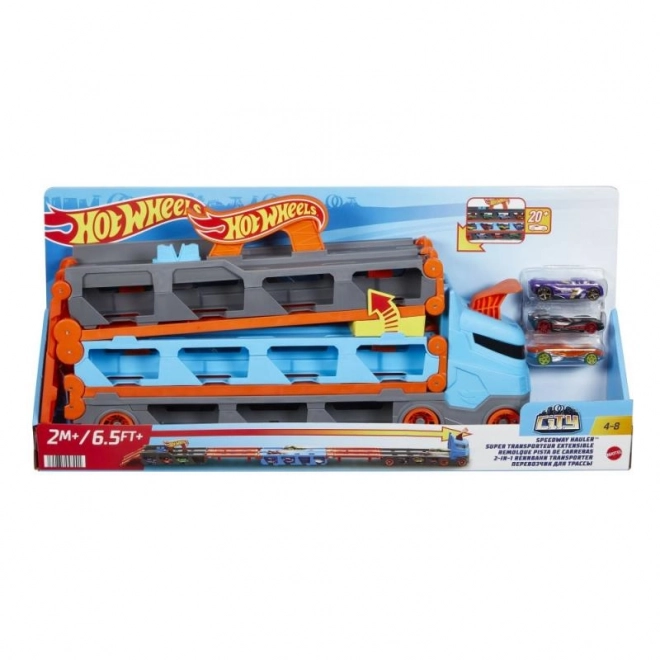 Hot Wheels wyścigowy transporter 2 w 1