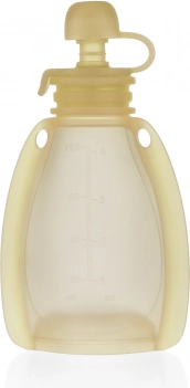Silikonowa napełniana saszetka na dziecięce jedzenie, Transparent Yellow