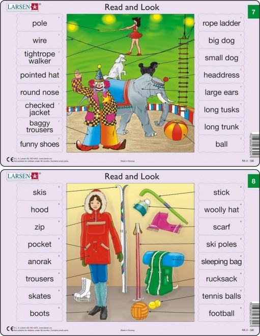 Edukacyjne puzzle angielski – słówka (16 elementów)