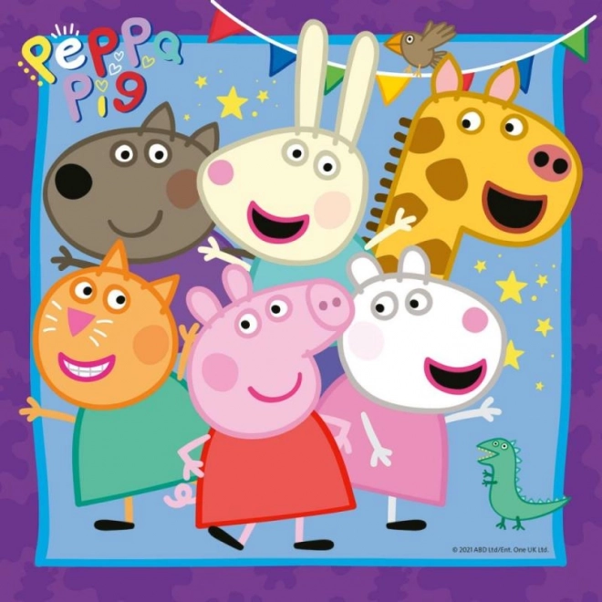 Puzzle Świnka Peppa 3x49 kawałków